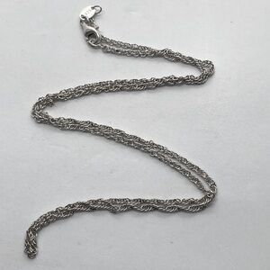 Vtg Sterling Silver Relaxed Link Twisted Cable Chain 20” Length 2mm Width